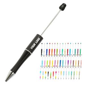 Stylos à bille promotionnels personnalisés en plastique avec logo, perles colorées, prix d'usine, vente chaude - Product Image 1