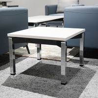 Table basse carrée en bois et en acier inoxydable, minimaliste et moderne, bureau à domicile, réception, mobilier de bureau, table d'appoint