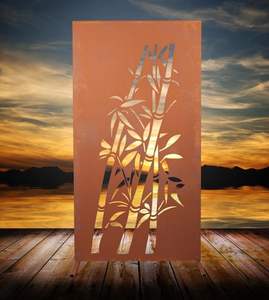 Puertas y Portones de Acero Corten Oxidado - Valla Moderna Ecológica para Jardín con Modelado 3D |   Altura Personalizable - Product Image 1