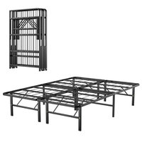 Kainice Moderne Queens Taille Tubulaire En Acier Auberge Pliable En Métal Cadres De Lit Espace De Stockage Base De Lit École Chambre Appartement