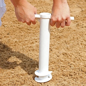 Support de <span class=keywords><strong>parapluie</strong></span> extérieur en plastique, 1 pièce, de haute qualité, vente en gros, robuste, ancre de sable, avec 3 vis en spirale pour Parasol de plage - Product Image 1