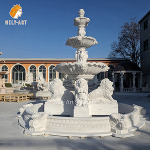 <span class=keywords><strong>Fontana</strong></span> in Marmo Bianco Intagliata a Mano MILY con Statue di Leoni, Stile Europeo per Decorazione di Ville, Giardini e Parchi all'Aperto - Product Image 2