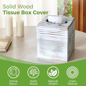 Logo personnalisé Bless You Home Decor Porte-serviettes carré rustique Porte-serviettes en <span class=keywords><strong>bois</strong></span> Boîte à mouchoirs en <span class=keywords><strong>bois</strong></span> Porte-couvercle - Product Image 6