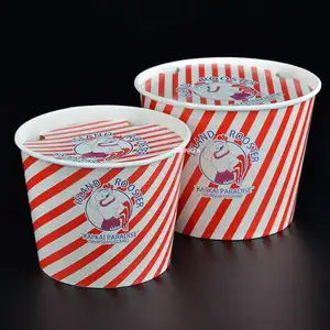Cubos de palomitas de maíz de 64 oz, bañera de palomitas de maíz impresa reutilizable desechable para cine