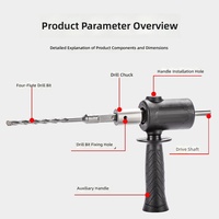 Adaptador SDS Plus para Taladro de Percusión, Vástago Cuadrado de Acero, Herramienta de Conversión para Martillo Rotatorio Eléctrico