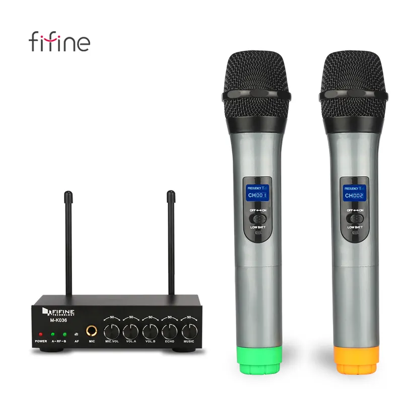 Fifine Factory Wholesale UHF Church Karaoke sing Party Handheld Dynamic radio microphone wireless mic wireless microphone uhf
