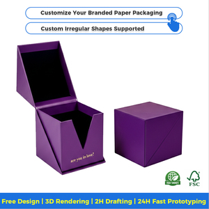 Boîte d'emballage de luxe pour bougie parfumée avec logo personnalisé, boîte rigide en <span class=keywords><strong>papier</strong></span>, logo recyclable, boîte cadeau, petits matériaux recyclés, éponge - Product Image 3