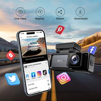 3,2 pulgadas 4K 2160P WIFI GPS visión nocturna cámaras duales Mini cámara oculta DVR para coche cámara de salpicadero frontal y trasera AHD Monitor de estacionamiento para coche