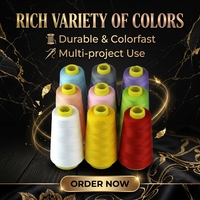 Yüksek Dayanımlı %100 Polyester Bağlantılı İplik Manja Tex 45 Tex 70 40s 2 Dikiş İpliği Kesim Giysi Düzeltme İçin
