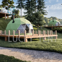 Luxe Toit Pvc Eco Préfabriqué Transparent Dôme Géodésique 12M Hôtel Glamping Tente Maison Désert Maison Ronde