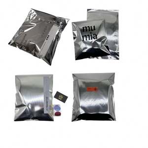 Custom Logo Print Eco-Friendly Metallic Silver Poly Mailers for Clothing <b>Shoes</b> Shipping-Moisture-Resistant Waterproof Mailing - Product Image 2