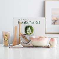 Nouvel ensemble de thé matcha japonais en céramique avec bol mochi, fouet vertical et outils de préparation du thé (4 ou 8 pièces)