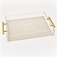 Plateau de service en acrylique imprimé, professionnel, moderne, de haute qualité, lavable, disponible en plusieurs tailles : 12*16, 14*14, 10*10, 10*12 pouces