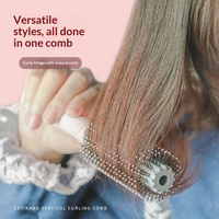 Brosse Coiffante Volumisante en Plastique pour Cheveux Bouclés Longs Femme, Usage Domestique, pour Séchage et Lissage