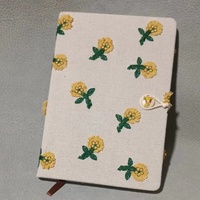 Carnet brodé en tissu A5, petit carnet de poche portable de luxe léger, bloc-notes A6, cadeau