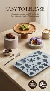Factory Customized 12 Cavity Multi Shape Mini Fudge Fondant <b>Silicone</b> Mold LFGB Non Stick Football <b>Silicone</b> <b>Baking</b> Ornament Mold - Product Image 3