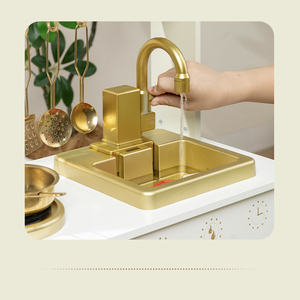 Jouets de <span class=keywords><strong>cuisine</strong></span> en bois pour jeux d'imitation, ensemble de <span class=keywords><strong>cuisine</strong></span> avec robinet à eau circulante, jouet Montessori de style coréen, certifié CE CPC - Product Image 2