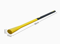 Manche de pioche en fibre de verre de 88 cm, manche de rechange, revêtement en caoutchouc TPR antidérapant, manche long pour outil agricole