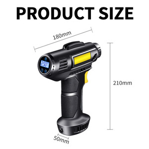 고출력 120W 무선 ABS 에어 컴프레서 40L/min 4000mAh 충전식 타이어 공기 주입기 자동 정지 LED 라이트 150psi 자동차/자전거용 - Product Image 6