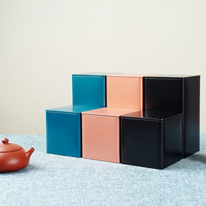 Sang Trọng Thực Phẩm Bán Buôn Quảng Trường Màu Trắng Màu Đen Lỏng Trà Đóng Hộp Canister Cà Phê Rỗng Kim Loại Hình Chữ Nhật <span class=keywords><strong>Tin</strong></span> Có Thể Cho Trà - Product Image 3