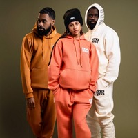 Ensemble de survêtement DCY Y2K pour hommes, grande taille, hiver, sweat-shirt et pantalon de survêtement en coton 100% blanc