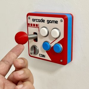 Pannello Decorativo da Parete Vintage per Sala Giochi, Copri Interruttore Stampato in 3D, Joystick Modificato Stile Retrò - Product Image 1