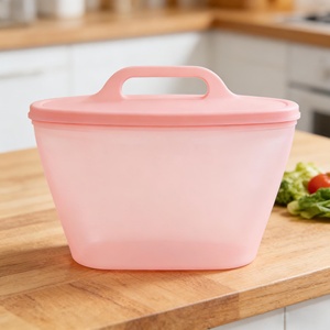 Silicone <b>Reusable</b> Transparent Square Kitchen Food Storage <b>Bag</b> Leakproof Dishwasher Eco Friendly Non Toxic <b>Freezer</b> Safe - Product Image 3