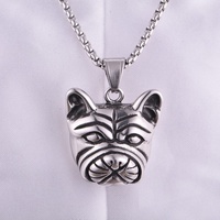 Liontin Kalung Anjing Pug Bahan Stainless Steel 316L, Perhiasan Vintage untuk Pembuatan Perhiasan Asli Eropa