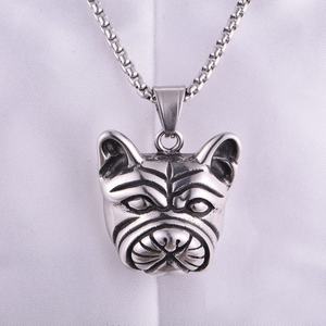 Colgantes de Perro Pug, Collares de Acero Inoxidable 316L, Dijes Vintage para Creación de Joyería Original Europea - Product Image 3