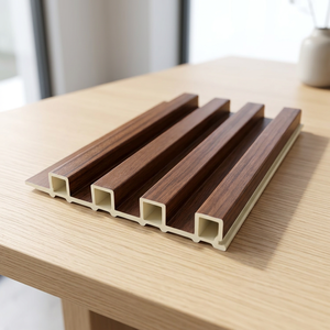 Modern <b>Fireplace</b> Surround Fluted <b>Wall</b> Panel Heat Resistant WPC Slat Cladding Soundproof 3-Year Warranty for Living Room - Product Image 1
