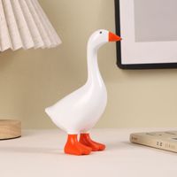 Porte-clés aimanté en résine blanche en forme de canard, peint à la main, pour entrée de maison, bureau, cadeau de pendaison de crémaillère