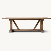 Tables de salle à manger vintage de style français personnalisées Rhoohill, style américain, en chêne recyclé, table rectangulaire en bois massif rétro