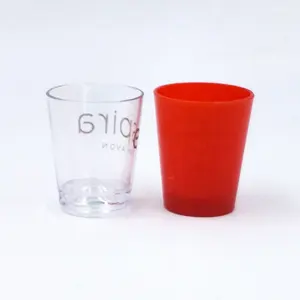 작은 유리 PS 1 OZ 50 Ml 플라스틱 주스 커피 샴페인 와인 잔 텀블러 컵 맞춤형 컬러 와인 잔