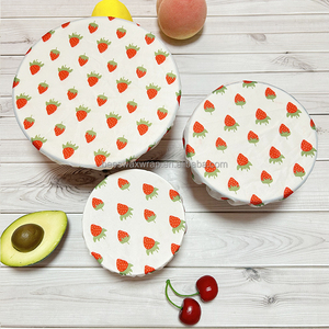 Ensemble de couvercles de bols en tissu polyester et coton de forme réutilisable pour conserver les aliments frais - Product Image 1