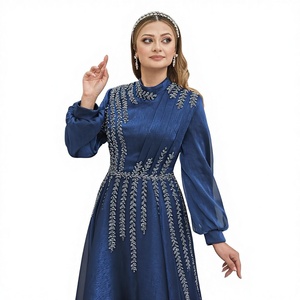 Custom Silk Anti-Wrinkle Handmade Luxury Stylish Petite Abaya Women Muslim <b>Dress</b> Dubai <b>Ruffle</b> Sleeves Satin Abaya - Product Image 1