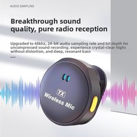 Microphone cravate sans fil Q9 2.4G à condensateur avec chargement USB-C, réduction de bruit, lumières LED et conception magnétique pour l'enregistrement professionnel