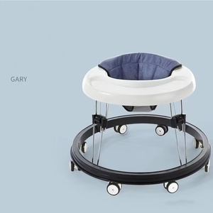 JXB Entrega Rápida Peso Ligero Anti-O-pierna Antivuelco Cochecito Bebé Altura Ajustable Andador Fácil Plegable - Product Image 2