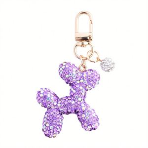 Offre Spéciale : Adorable Pendentif Chien Ballon Entièrement Strassé, Porte-clés Métallique en Forme d'Animal pour Couples et Étudiants - Product Image 3