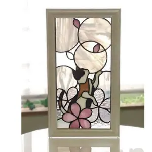 Tùy Chỉnh Trang Trí Khảm Tiffany Phong Cách Trung Quốc Stained Glass Flower Thiết Kế Cửa Sổ Bảng Điều Khiển 20*40.4CM