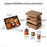 Boîte-cadeau de luxe personnalisée pour ensemble de café, boîte-cadeau d'affaires haut de gamme avec ruban et ornement étoile pour cadeaux d'entreprise