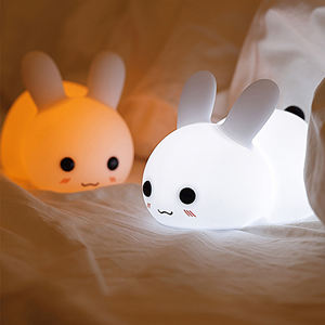 Wholesale Cute Animal Rabbit LED Night <b>Light</b> Soft Silicone Bedroom <b>Lamp</b> USB Rechargeable <b>Lamp</b> for baby Kids home decoration - Product Image 2