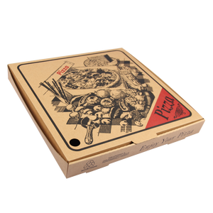 Scatola per Pizza in Cartone Ondulato Ecologico per Consegna a Domicilio, Dimensioni e Logo Personalizzati - Product Image 1