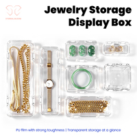 Boîte de rangement pour bijoux en plastique transparent longue et transparente, 275x100x50mm, best-seller, pour colliers, bracelets, bagues, montres