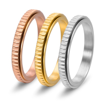 Bague anti-stress OEM personnalisée en acier inoxydable, hypoallergénique, étanche, inaltérable, cadeau pour revendeurs e-commerce