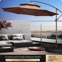 Parasol romain en fer forgé à 8 baleines avec design moderne pour cour, balcon et usage de loisirs