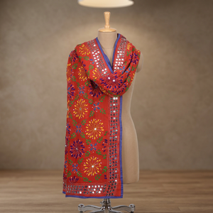 Handmade Cotton Chiffon Pure Net Printed Scarf <b>Shawl</b> Muslim Style Traditional Wrap For Adults <b>Wedding</b> Party Festival Wear Stole - Product Image 2