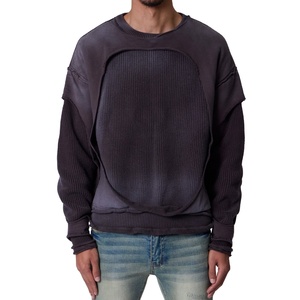Fabricant de pulls pour hommes avec LOGO personnalisé Pull d'hiver en tricot vieilli à motif jacquard Pull vieilli déterré pour hommes - Product Image 1