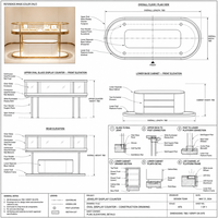 Comptoir de Présentation de Bijoux pour Magasin de Joaillerie, Mobilier de Magasin avec Finition Dorée, Éclairage LED, Vitrine à Bagues et Colliers, Conception Complète de Magasin
