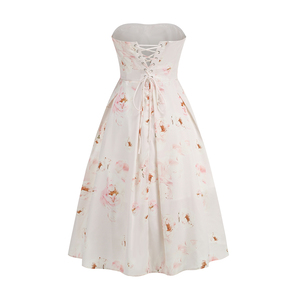 Verano nueva moda seda satén MIDI vestido Vintage sin mangas Mujer vestidos bata Mujer - Product Image 3