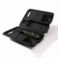 Gevormde pulp wijnfles cadeauverpakking op maat, ecologisch verantwoorde clamshell verpakking met handvat, gouden opdruk, zwarte tray